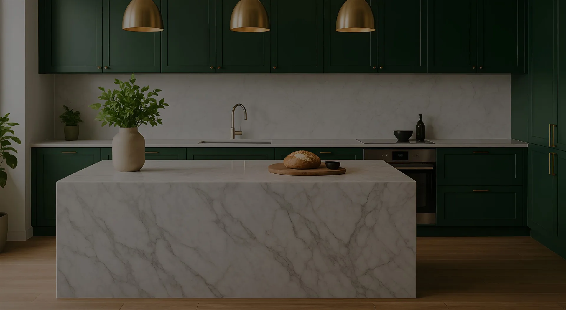 Kitchen with natural stone countertops