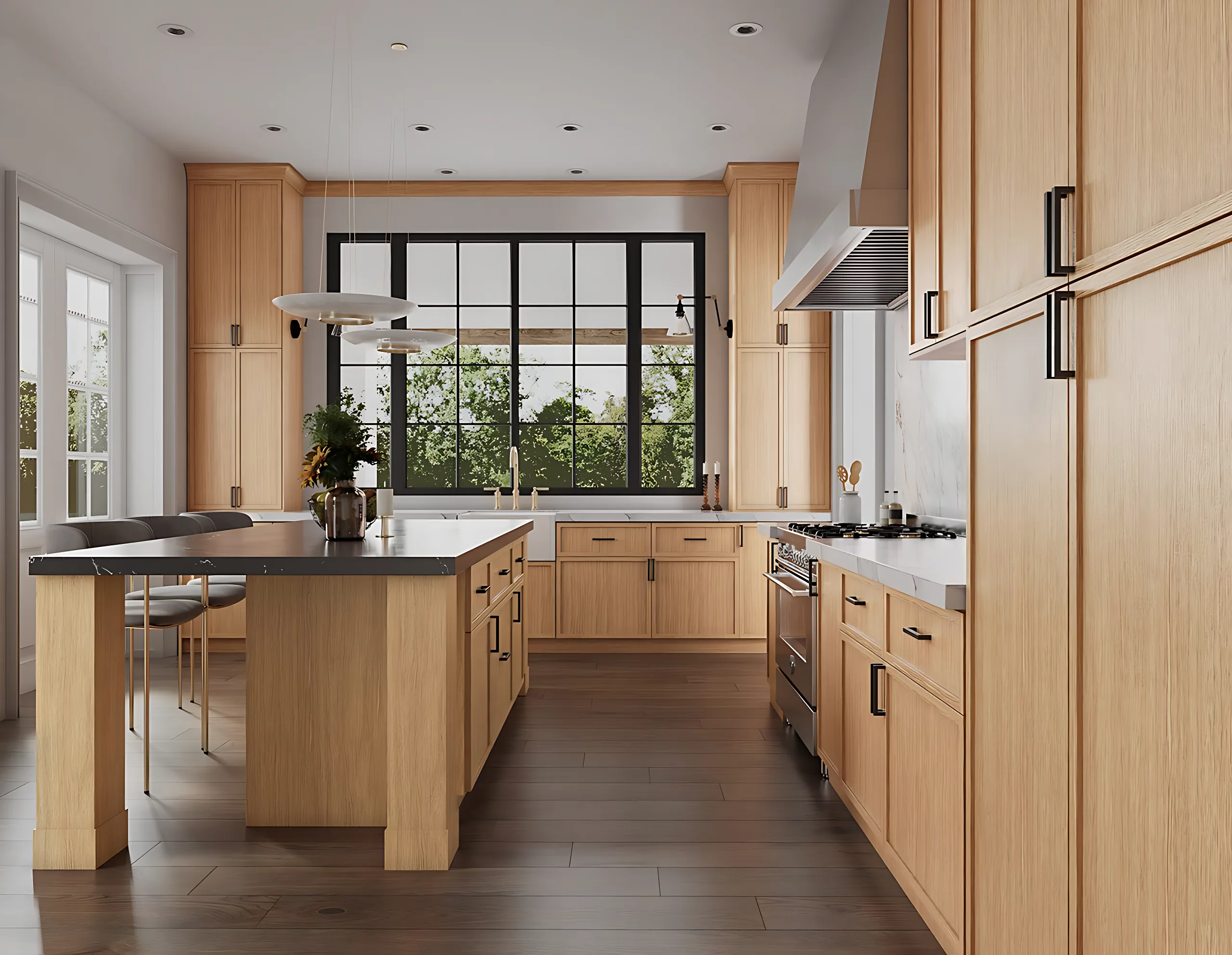 Kitchen with Forevermark Petit Sand cabinets
