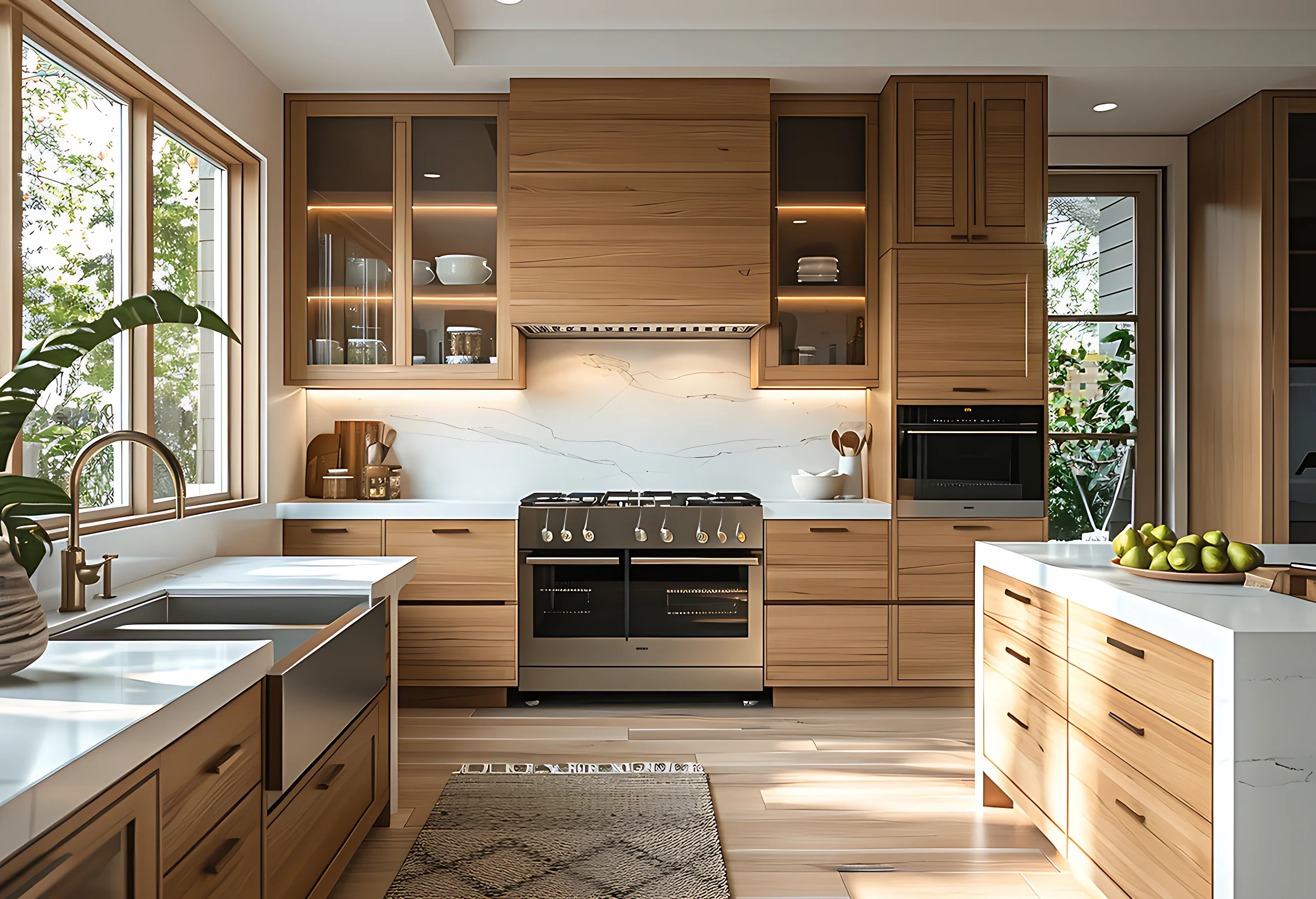 Marble countertop with dramatic veining