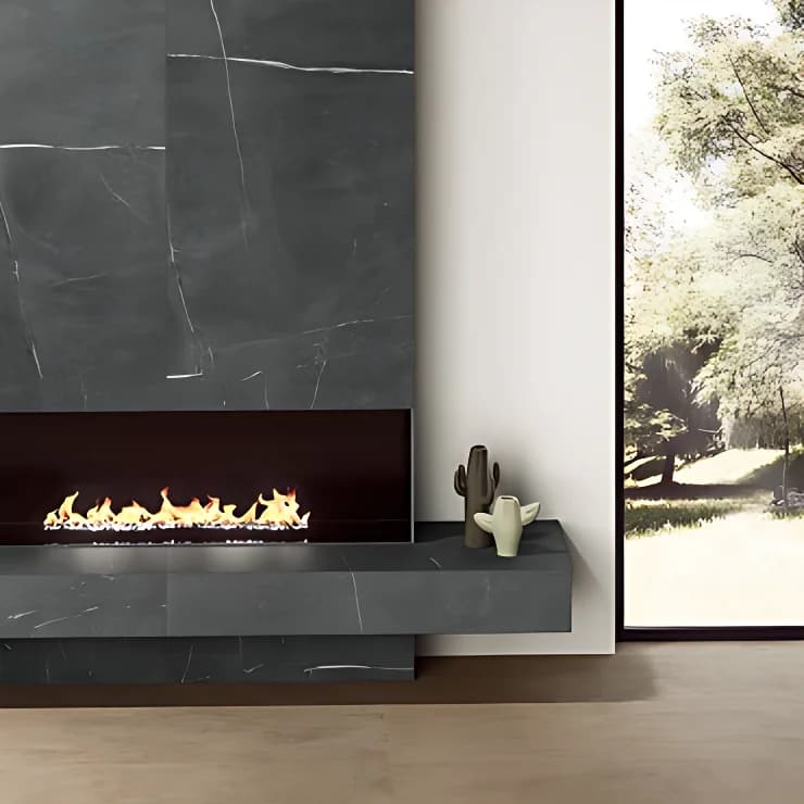 Dark soapstone countertop surface
